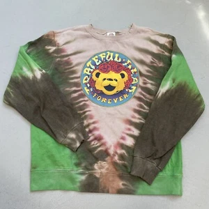 GRATEFUL DEAD "Forever" Bear Tie-Dye Sweatshirt Women's Size Medium Green Brown - Picture 1 of 5