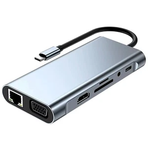 USB C Docking Station 11-in-1 4K HDMI DisplayPort USB 3.0/2.0 100W Windows MAC - Picture 1 of 8