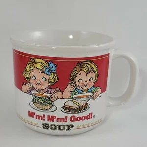 Vintage Campbells Suppentasse 1989 Junge & Mädchen Keramik Westwood rot-weiß Etikett - Bild 1 von 12