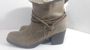 Eddie Bauer Ankle Booties Brown Leather Boots Womens 7.5 M - Picture 1 of 12