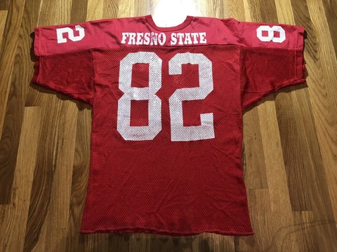 vintage fresno state football jersey red/white small 82 Cover