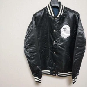 A BATHING APE Reversible Varsity Jacket Blouson Black Navy Men's Size XL - Picture 1 of 10