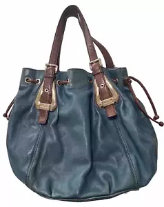 Bolso de hombro grande Michael Kors Orchard de cuero verde azulado oscuro - Imagen 1 de 11