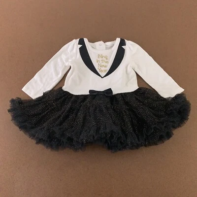 Koala Kids Baby Girl Size 6-9 Months Tuxedo Bling in the New Year Tutu Dress - Image 1 of 4
