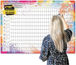 2025 Wall Calendar,2025 Yearly Large Wall Calendar,Full Year Calendars One Page, - Picture 1 of 9