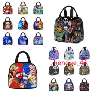Kids Characters Lunch Bag Insulated Student Snack Food Picnic Box Storage Bag UK - Picture 1 of 110