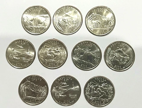 2006 P&D State Quarter 10 Coin Set BU Uncirculated Mint State 25c Collectible Cover