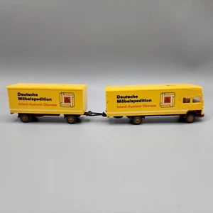 Wiking HO Scale Model - Yellow Mercedes Benz Delivery Truck w/ Matching Trailer - Picture 1 of 6