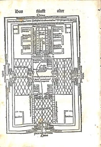Antique map, Schonsperger/Schedel, 1496, Von paivung des Temples - Picture 1 of 2