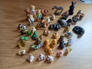 40+ Job Lot Of Assorted Miniature Animal Figurines, pottery, wood & resin - Picture 1 of 7