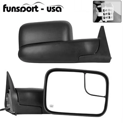 Par de espejos retrovisores eléctricos térmicos para Dodge Ram 1500 1998-2001/98-02 Ram 2500 3500 Foto 1 de 4
