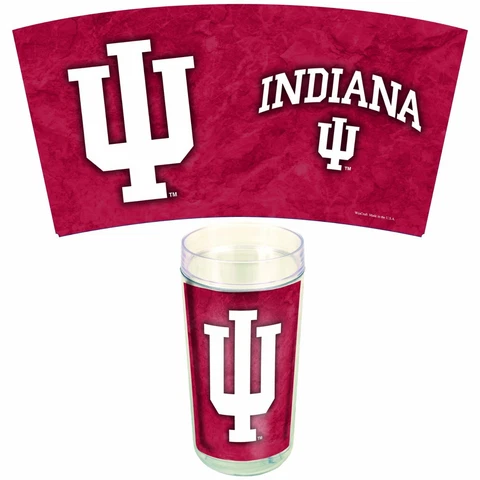 Indiana Hoosiers Insulated Tumbler Cup~Set of 2~24 ounce~Acrylic~NCAA~Ships FREE Cover