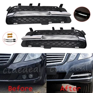 LED DRL Nebelscheinwerfer Blende mit Widerstand Für Benz E-Klasse W212 2009-2013 - Picture 1 of 14