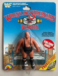 WWF LJN Wrestling Superstars Bendies King Kong Bundy WWE MOC - Picture 1 of 11