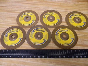 6 NORTON 46 Grit 7"x 1/4"x 7/8 Raised Hub Grinding Wheel Disc 6000 RPM - Picture 1 of 5