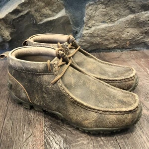 Mens Old West Distressed Brown Leather Chukka Ankle Boots Shoes Loafers Size 8.5 - Picture 1 of 9