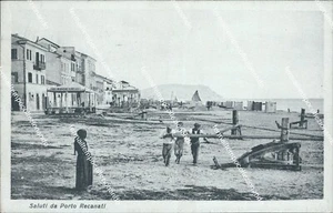 ce195 cartolina saluti da porto recanati 1923 provincia di macerata - Picture 1 of 2