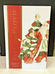 NIB 2018 Fitz and Floyd CARDINAL CHRISTMAS Santa Claus 12” Tall Cookie Jar - Picture 1 of 11