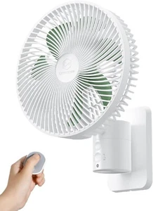 8.5 Inch Oscillating Wall Mount Fan with a Remote Control, AC/DC(12V),4 Speeds B - Picture 1 of 8