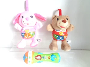 VTech Toy Bundle of 3 Singing Alfie and Pink Puppy with Sing Along Microphone - Picture 1 of 5