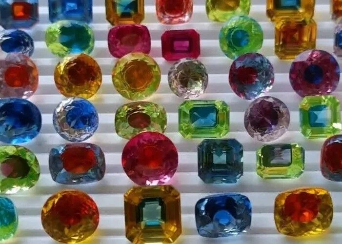 Lote de piedras preciosas sueltas certificadas certificadas corte mezcla zafiro pitambari bicolor natural 100 quilates Foto 1 de 4