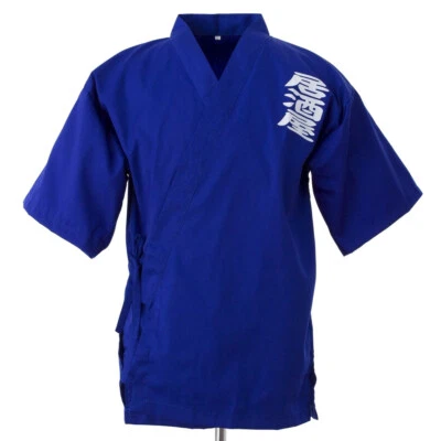 Japanese Happi Sushi Chef Jacket Coat Serving Short Kimono Unisex Hotel Uniform - Image 1 of 2