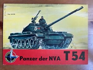 GDR toy crane craft sheet, model sheet tanks of the NVA T 54, A4, 1964