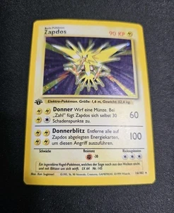 Zapdos First Edition German 16/102 Holo Rare 1st Edition - Pokemon TCG 1999 - Picture 1 of 13