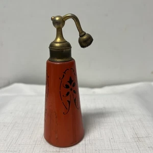 Botella atomizadora de perfume de vidrio vintage DeVilbiss roja Art Deco, alrededor de 1930’s. - Imagen 1 de 10