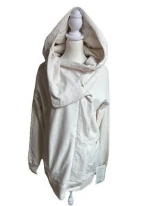 Lululemon Wickeljacke Damen 4 Oatmeal Long Zip Magnet Kapuze Active NEU - Bild 1 von 12