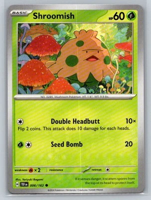 Shroomish #006/162 SV05: Temporal Forces Common - Pokemon Cards C89 - Image 1 of 2