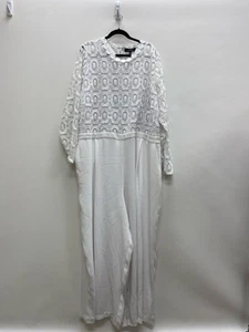ELOQUII SIZE 28 White Flowers Maxi Plus Size Dress - Picture 1 of 1