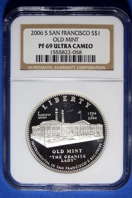 2006 S NGC PF69 San Francisco Old Mint Commemorative Silver Dollar #B50713 - Image 1 of 2