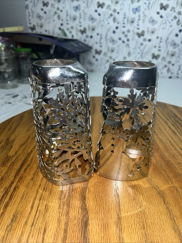 Bath & Body Works 2 Hand Soap Sleeve Silver snowman, and branches - Image 1 of 1