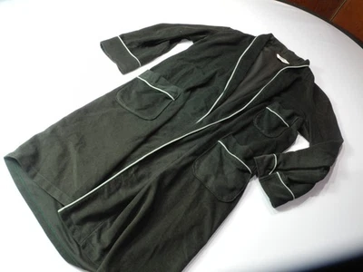 Bata de baño Montgomery vintage para hombre mediana negra verde polar bolsillos años 80 Foto 1 de 4