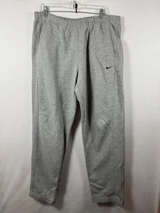 Vintage Y2K Nike Sweatpants Grey Silver Tag Swoosh Drawstring Logo Men's Sz L - Picture 1 of 5