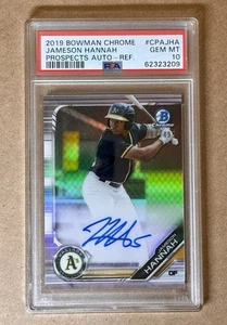 2019 Bowman Chrome JAMESON HANNAH Prospect Refractor Auto /499 PSA 10 - Picture 1 of 2