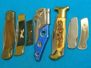 LOT VINTAGE KNIVES KNIFE HUNTER UTILITY SURVIVAL LOCKBACK TACTICAL TANTO JET NR - Imagen 1 de 13