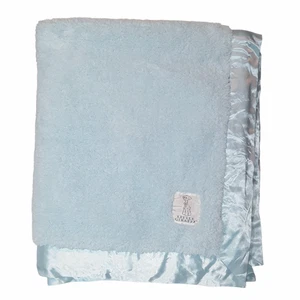 Little Giraffe Blue Chenille Satin Trim Lovey Security Blanket 31" X 36" NEW - Picture 1 of 5