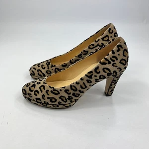 Scarpe corte Gabor donna beige stampa leopardata tacco scamosciato UK 4 motivo animalier - Foto 1 di 14