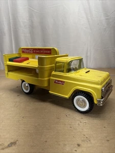 VTG. Buddy L Yellow Pressed Steel Coca Cola Delivery Truck All Original NICE - Picture 1 of 18