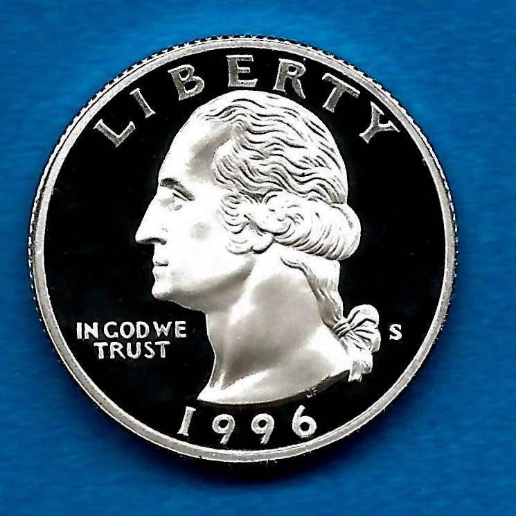 1996 S Gem Proof Clad Washington Quarter - Deep Cameo - Image 1 of 1