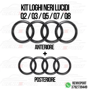 KIT LOGHI STEMMA AUDI Q2 Q3 Q5 Q7 Q8 NERO LUCIDO ANTERIORE E POSTERIORE - Foto 1 di 6