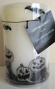 CYNTHIA ROWLEY HALLOWEEN LED BELEUCHTET KERZE DEKOR Kürbisse Fledermäuse Jack O Laterne - Bild 1 von 2