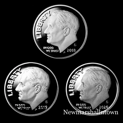 2018 2019 2020 S  Roosevelt Dime Silver Proofs ~ From Mint Silver Proof Sets Cover