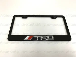 1pc 3D "//TRDemblem" - BLACK Stainless Steel License Plate Frame w/Screw caps - Picture 1 of 4