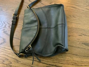 black leather crossbody purse Rockabilly shoulder bag gothic hip Sonoma medium - Picture 1 of 16