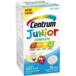 Centrum Junior Complete Chewable Multivitamin Vitamin D Supplement 60 pcs NEW - Bild 1 von 2
