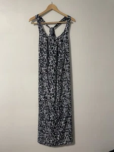 Michael Kors Maxi Dress Sundress Pockets M Expressionist Painting Print Blue - Picture 1 of 9