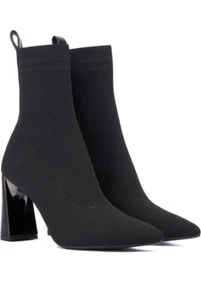 TORGEIS Women's Kahili Booties, Jersey Knit Black Size 6.5 - Picture 1 of 12